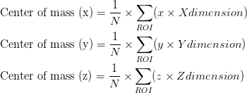 Center of mass formula