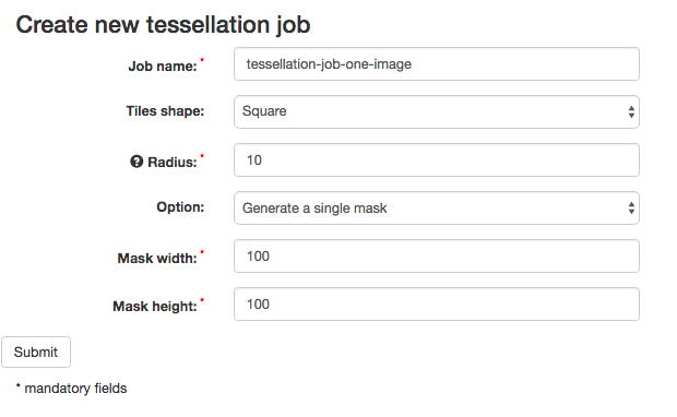 WIPP Tessellation job screenshot