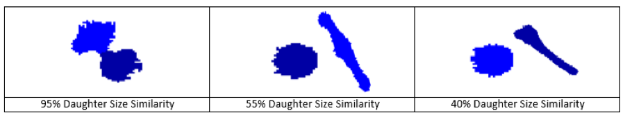 WIPP Tracking Daughter Size Similarity